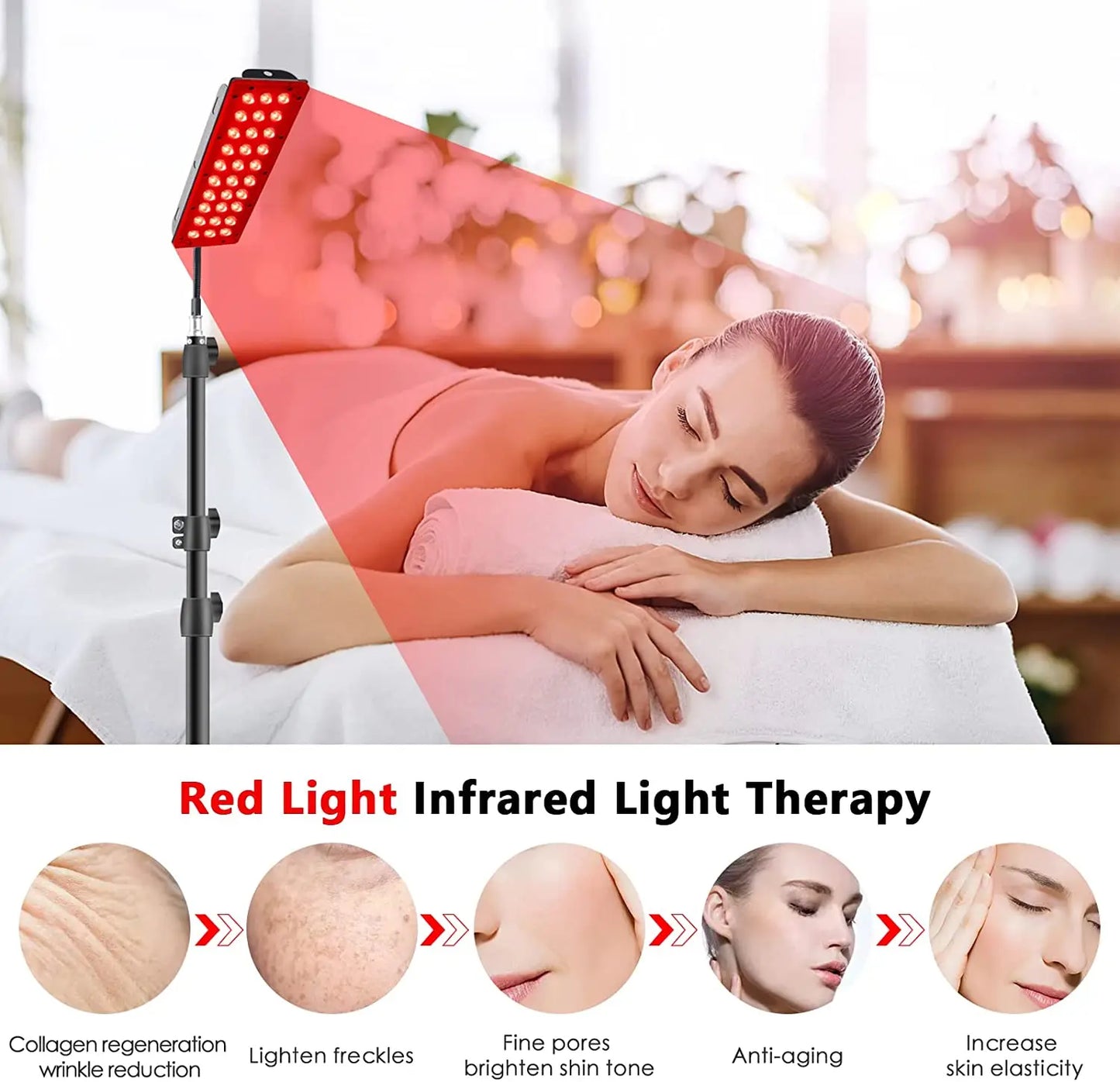 Red Light Therapy Lamp For Full Body, Stress Relief Daily Skin Care 660nm 850nm