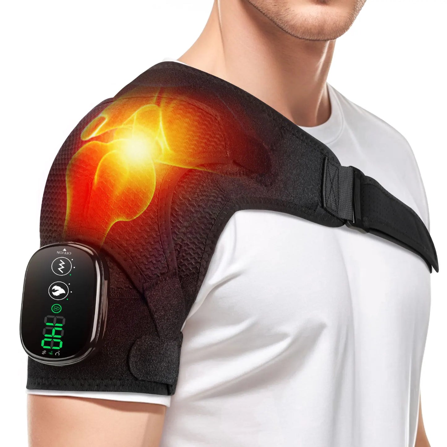 Electric Heating Shoulder Brace, LED Display, Vibration Shoulder Massage, Muscle Relaxation