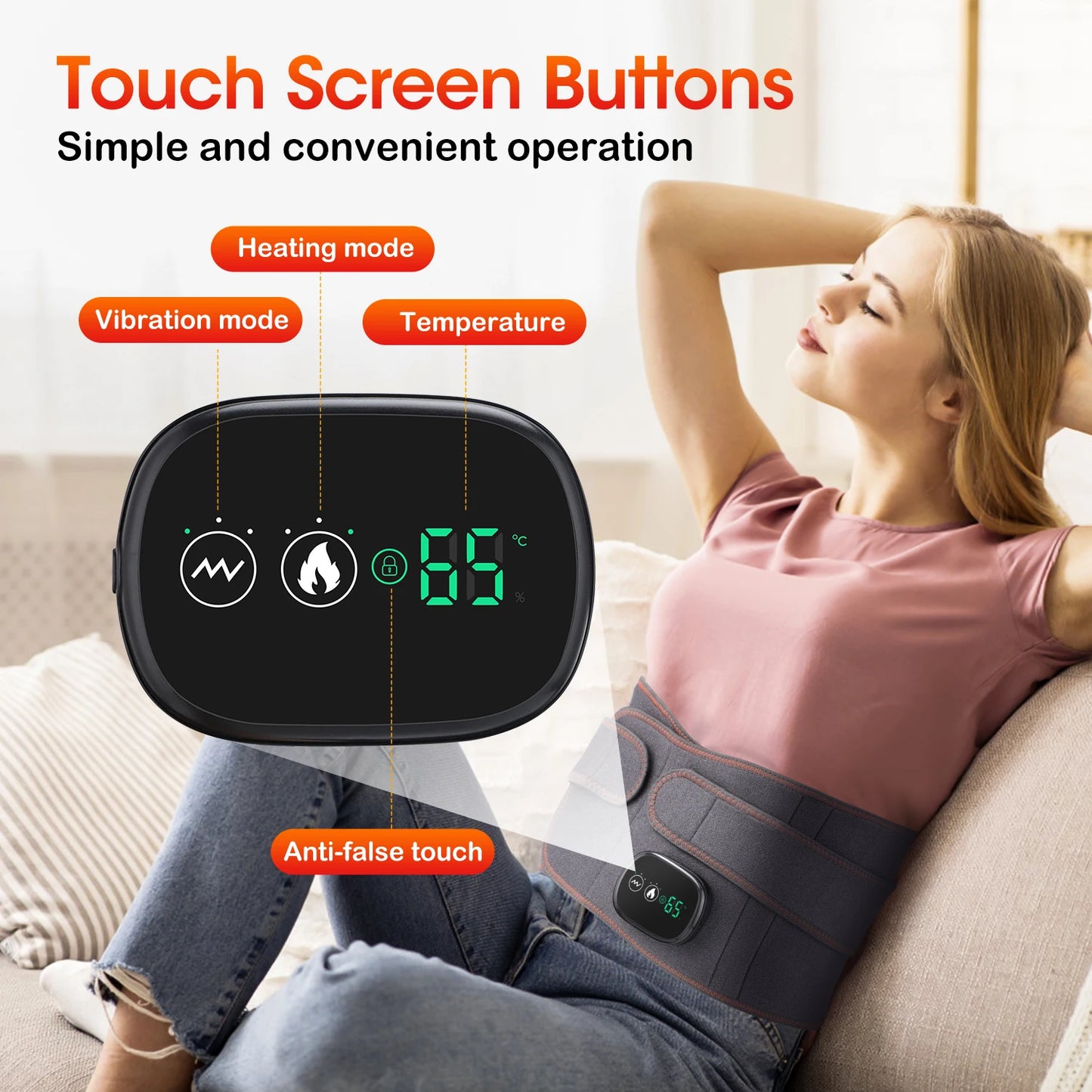 Infrared Heating Waist Massager, Electric Belt Vibration,
