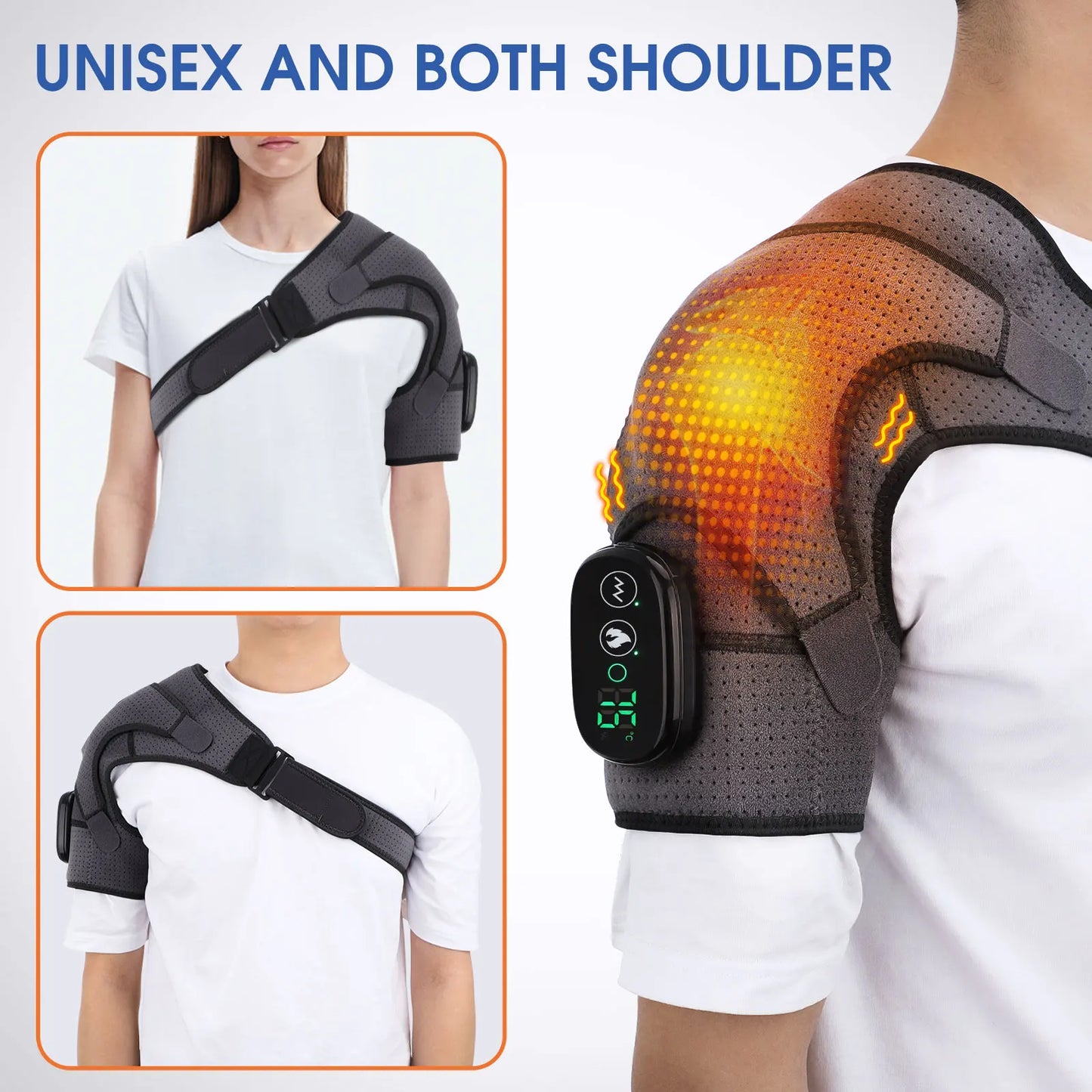 Electric Heating Shoulder Brace, LED Display, Vibration Shoulder Massage, Muscle Relaxation