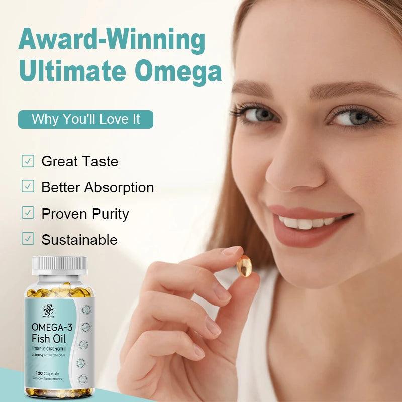 Omega 3  Fish Oil, for Heart, Brain & Immune Support