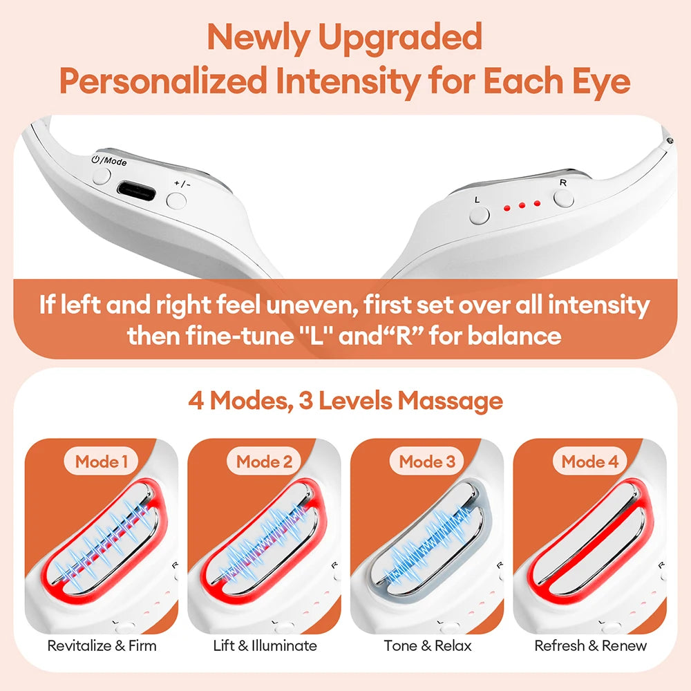 3D Eyes Relax Massager, Red Light, Fine Line Relax Massager for Dark Circles
