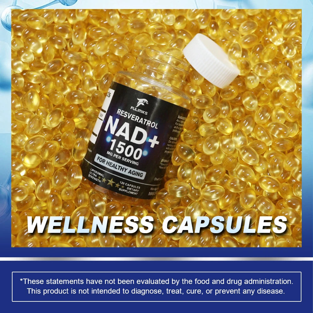 NAD+ and Resveratrol Supplement, Help Support Cell Regeneration, Natural Energy, Focus and Memory