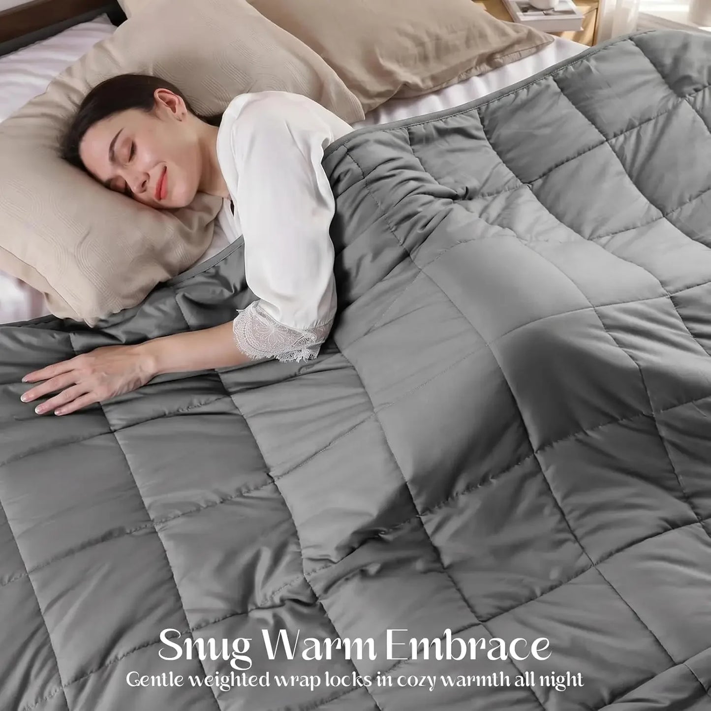 Weighted Blanket, 15lbs Twin Size, Soft Cooling Heavy Blanket for Sleeping