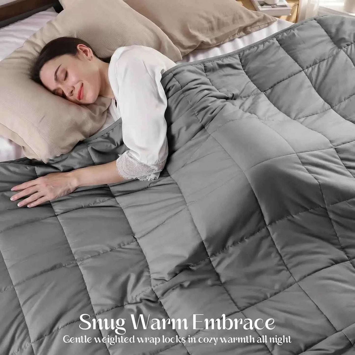 Weighted Blanket, 15lbs Twin Size, Soft Cooling Heavy Blanket for Sleeping