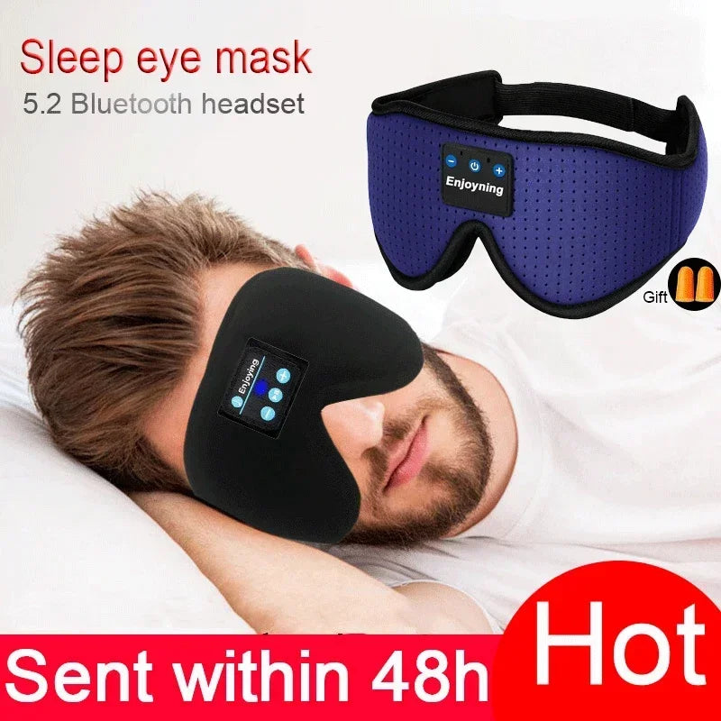 3D wireless music headphone, breathable, smart eye mask, Bluetooth headset with mic for IOS/MAC