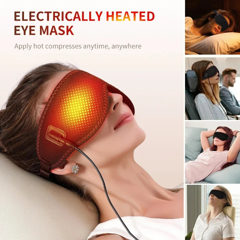 Heated Eye Mask, for Dry Eyes, and Dark Circles, 3 Heat Levels