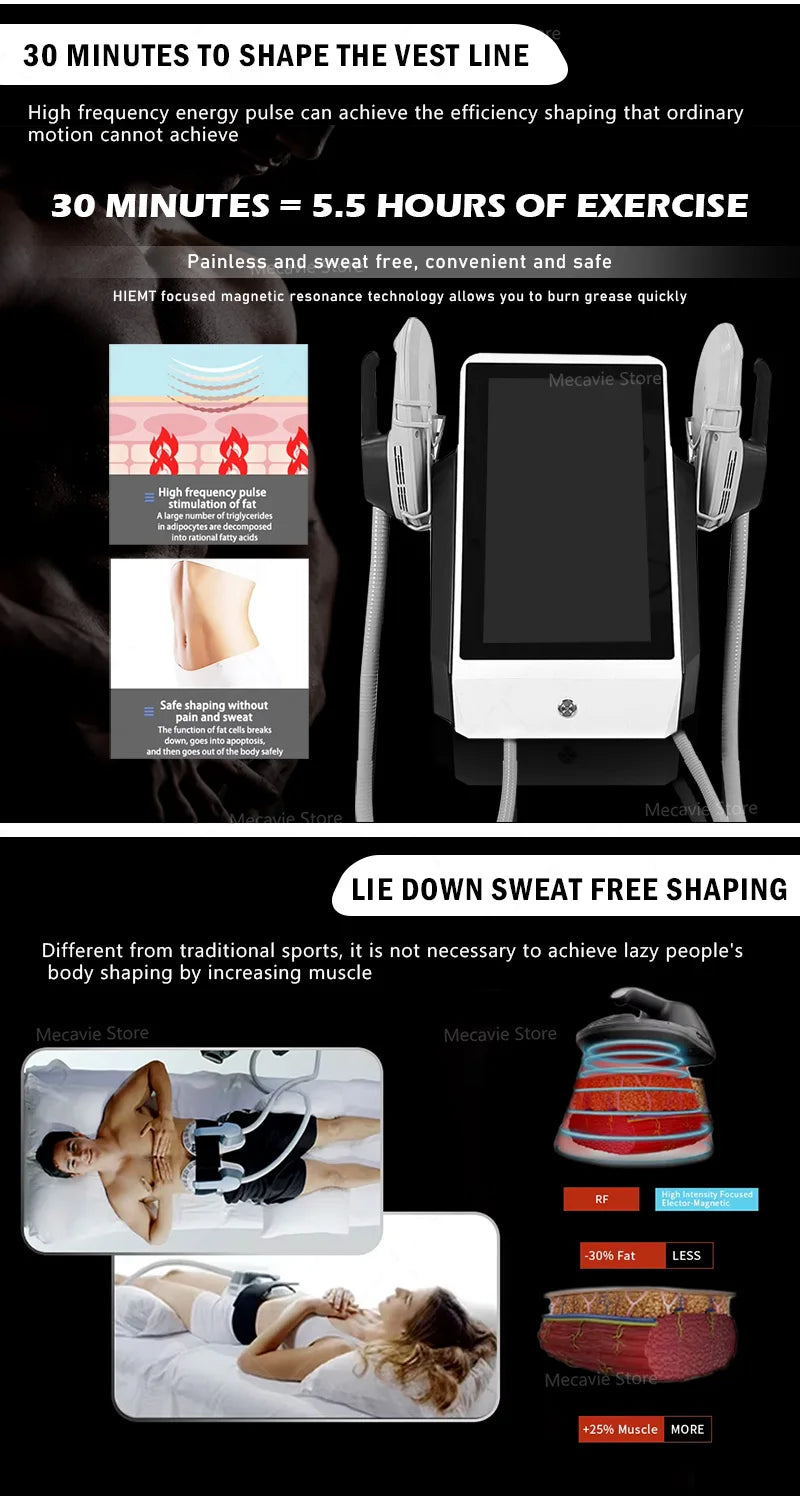 Body Sculpting Machine, Fat Burning, Muscle Toning, Device For Pelvic Abdomen Thighs