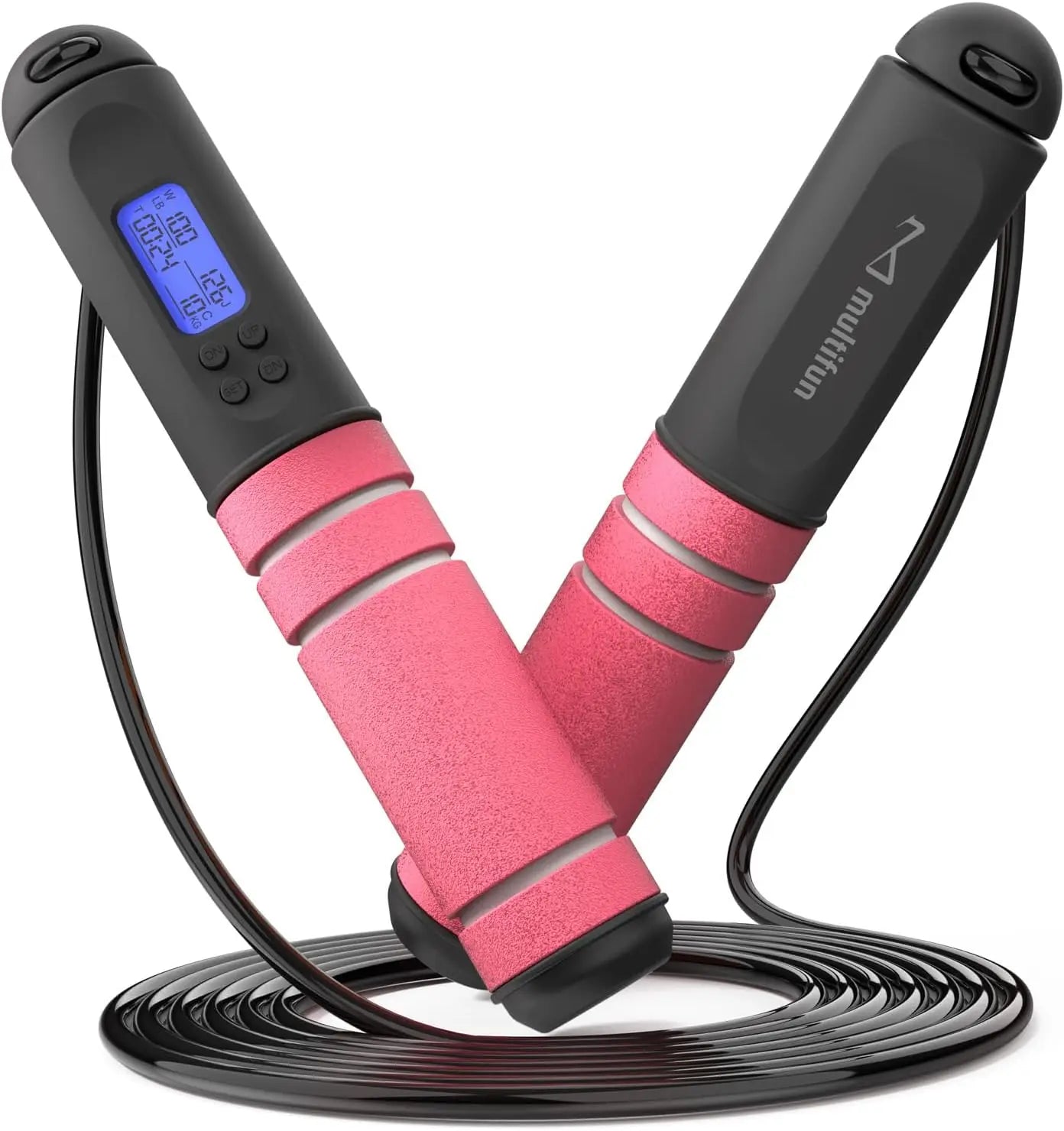 Smart Digital Jump Rope, with Counter & Timer - Adjustable Speed for Fitness, Weight Loss, Boxing - Tangle-Free Design