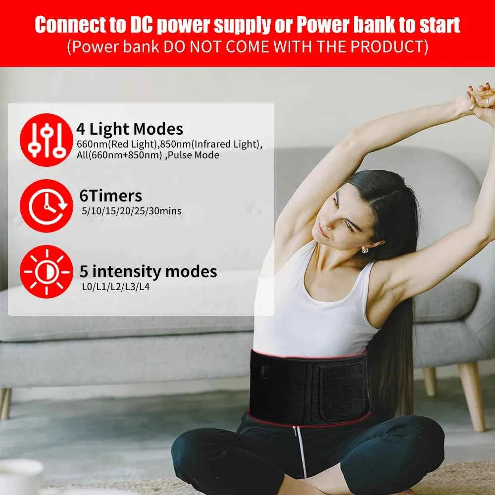 Red Light Therapy Belt, 660nm 850nm, Near Infrared Light Therapy for Body, Relaxing Muscle, Inflammation, Improve Circulation