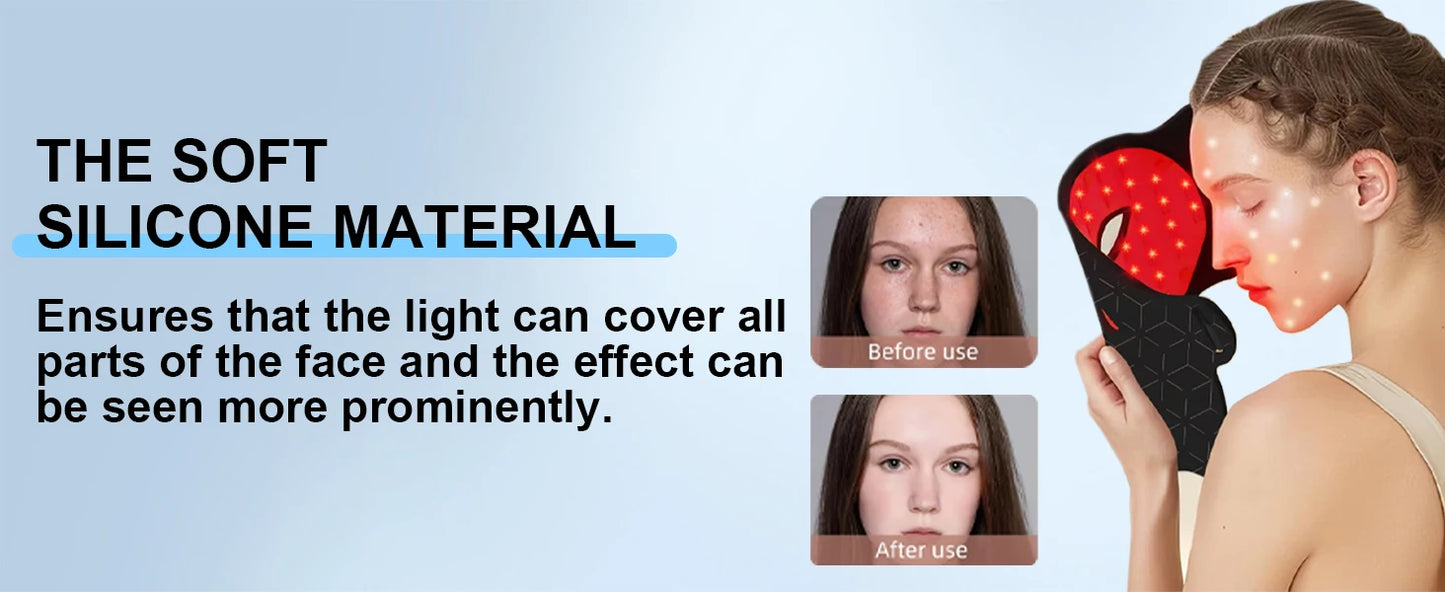 4 Modes Portable Led Face Mask, Light Therapy for Anti-Aging Wrinkles, Skin Rejuvenation,