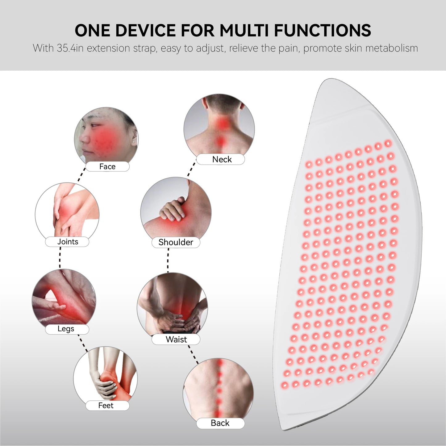Face Red Light Therapy, Mask for Face Neck and Body "30.8 x 11.8" Large 720 Chips