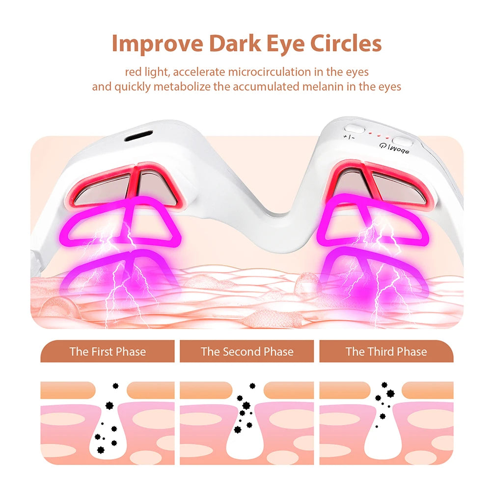 3D Eyes Relax Massager, Red Light, Fine Line Relax Massager for Dark Circles