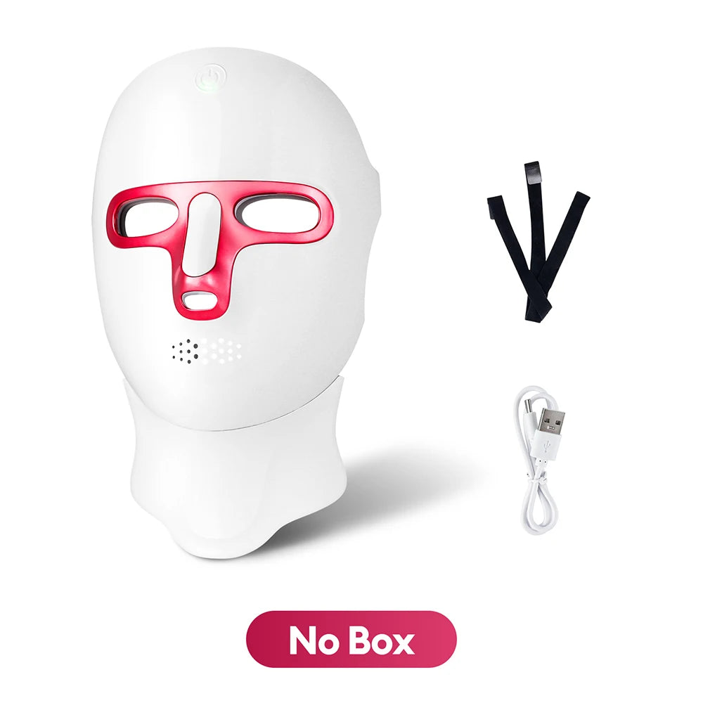LED Face, and Neck Mask, Rechargeable, Anti-Wrinkle Skin Tightening, Whitening, Facial SPA Beauty Care Device