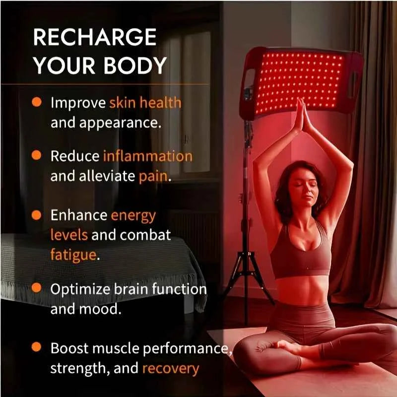 Red Light Relax for Face and Body, Lamp with Stand LED 660nm & 850nm Infrared Light Device for Body