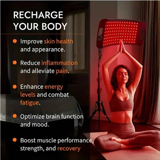 Red Light Relax for Face and Body, Lamp with Stand LED 660nm & 850nm Infrared Light Device for Body