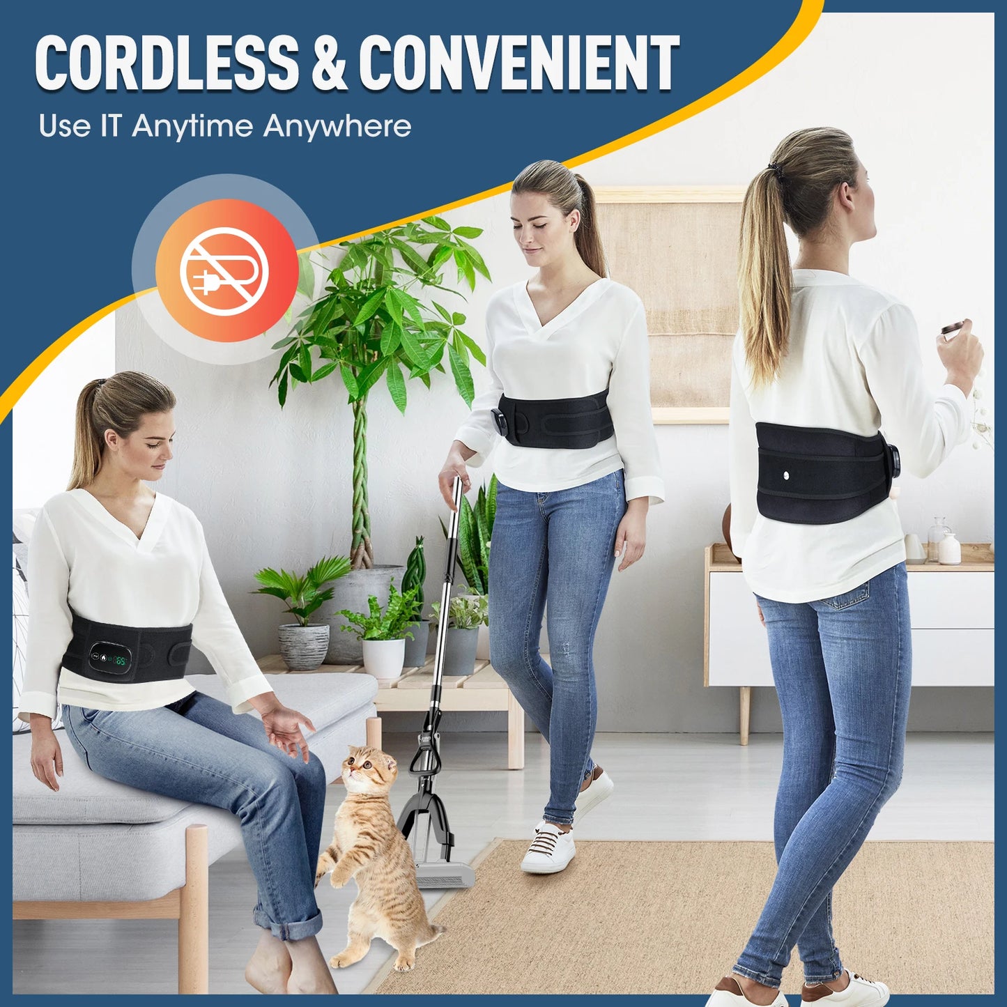 Infrared Heating Waist Massager, Electric Belt Vibration,