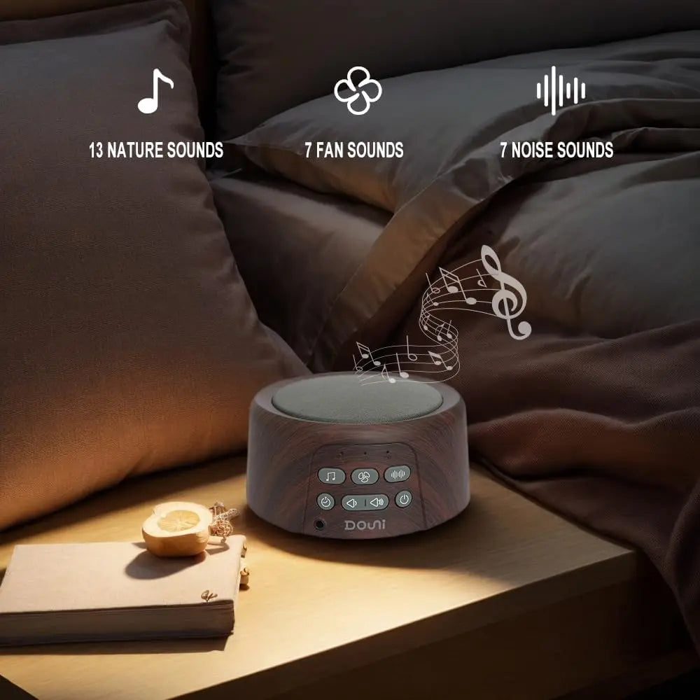 White Noise Machine, Wood Grain with 27 Soothing Sounds, Timer & Memory, Sleep Therapy at Home or Travel