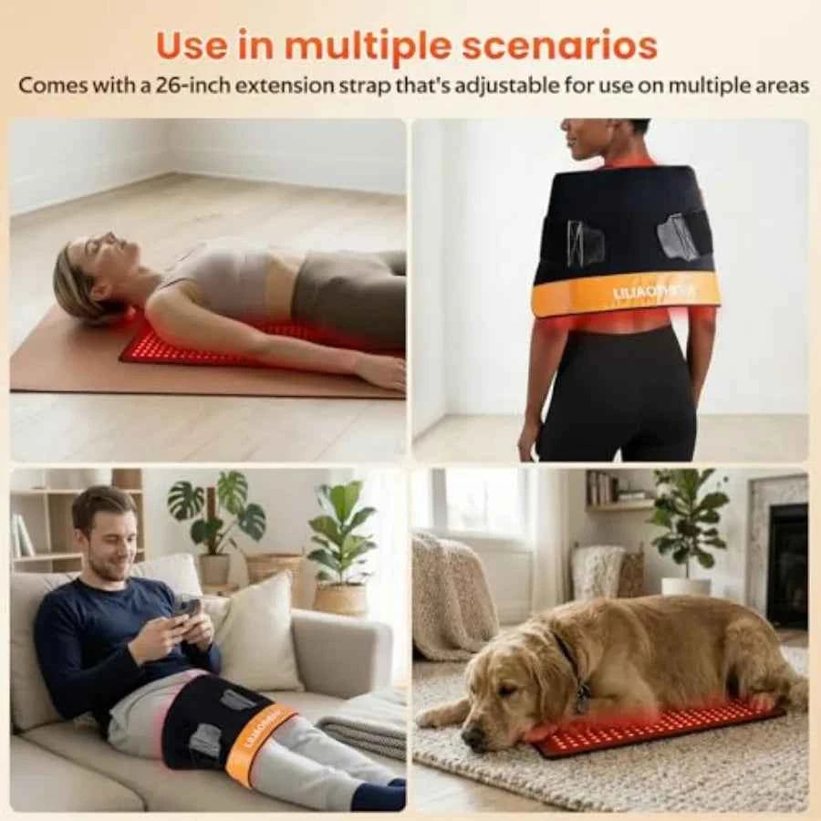 Red Light Therapy Pad for Body, 242 LEDs 24"x12" Large Mat with 33W High Power, 660nm and 850nm
