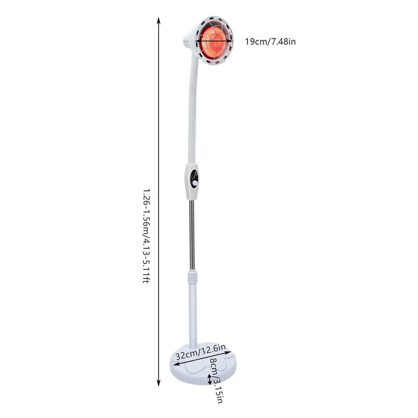 Adjustable Infrared Heat Lamp, for Muscle & Joint Pain Relief, 360° Rotatable Infrared Baking Light, 0-115℃ Temp Control