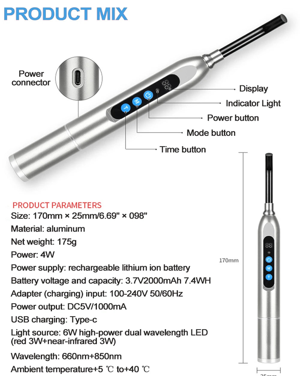 Therapy Cold Sore Wand, Device For Mouth Sores Treatment, LED Light Therapy Machine Skin Care