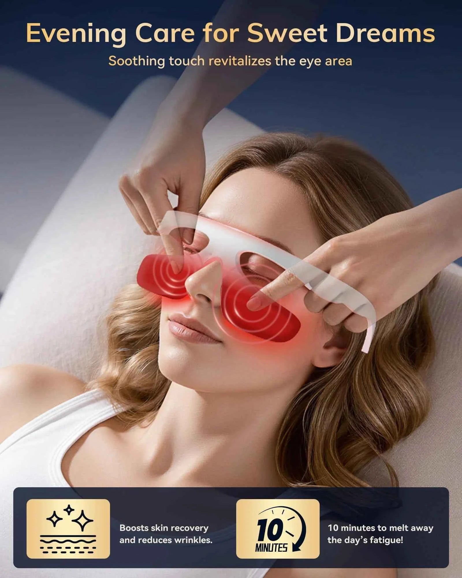 3D Eye Massager 630nm, Red Light Therapy Device, Treatment of Eye Bags & Dark Circles & Puffiness