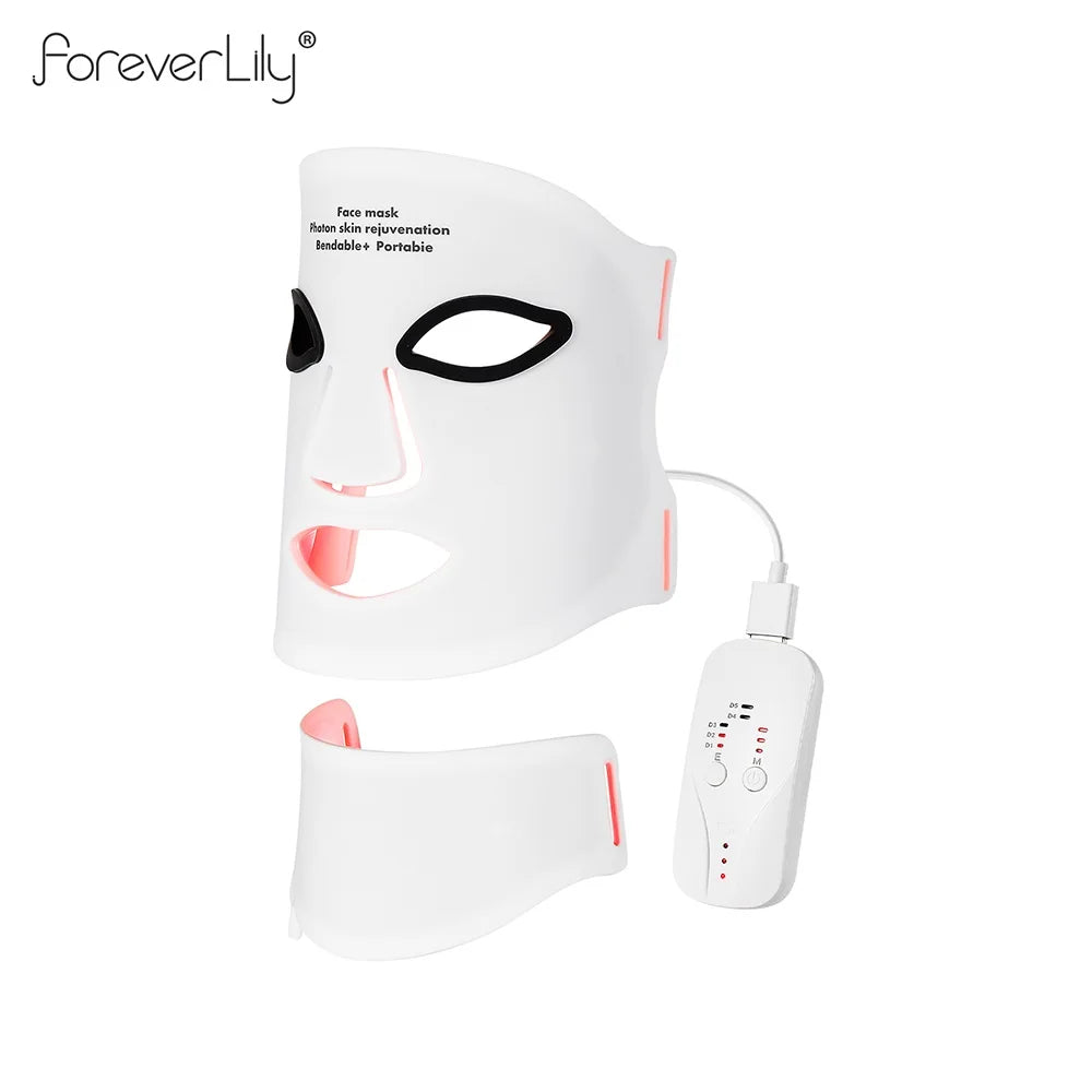Mask Face With Neck, Red Light Infrared Therapy, Flexible Facial Mask Repair ,Skin Wireless Use