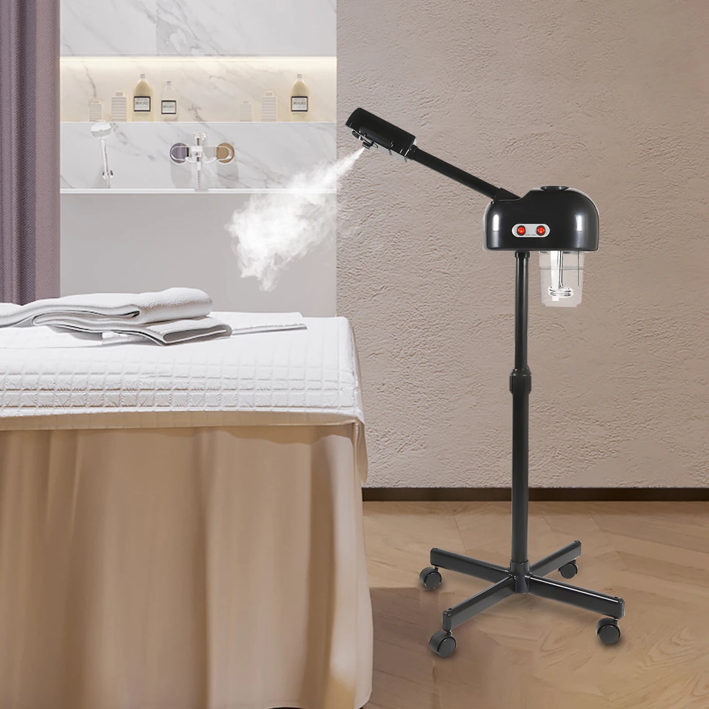 Facial Steamer, Height Adjustable Sprayer, 360° Rotatable, Movable Skin Care Equipment