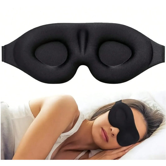 3D foam eye mask, unisex, simple light-blocking, with a nose pad, suitable for sleep, relieving eye fatigue.