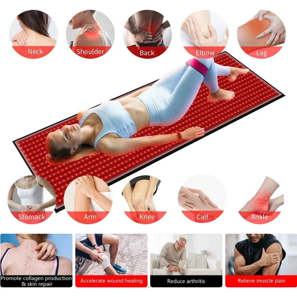 Red Light Mat, for Body 62 x 23.6 inch 660 850nm, Blanket for Pain Relief, Improved Sleep