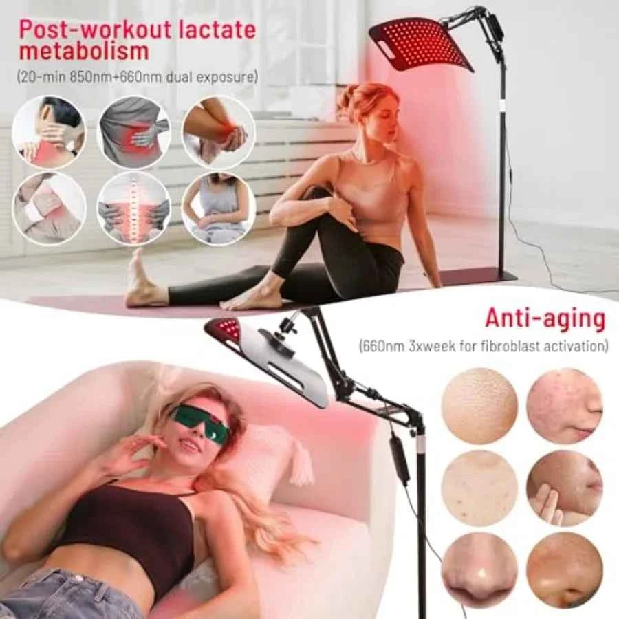 Red Light Therapy for Body & face-660nm 850nm, Panel 3 in 1