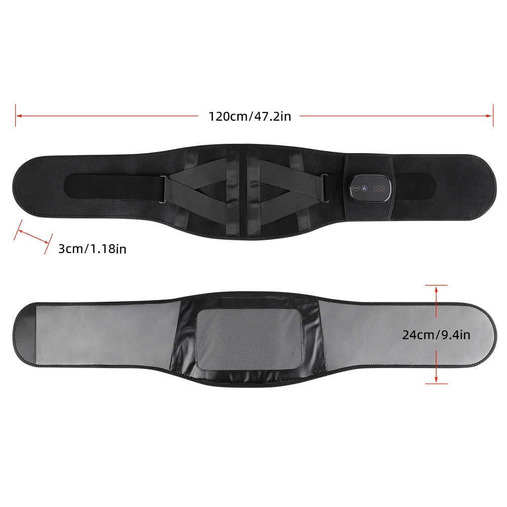 Heating Vibration Massager Belt, Red Light Hot Compress, Waist Support Brace with Massage,
