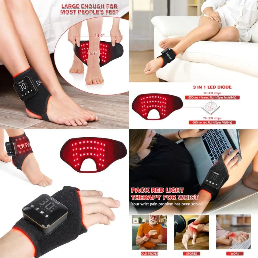 Cordless Red Light Therapy for Ankle, and Wrists Light with 660nm and 850nm