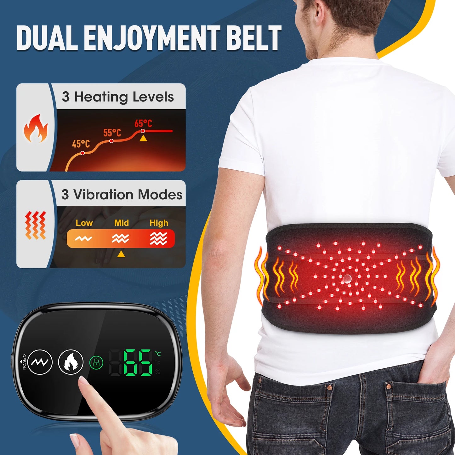 Decompression Lumbar Support, Heated, Belt Red Light, Backache Vibration Massager
