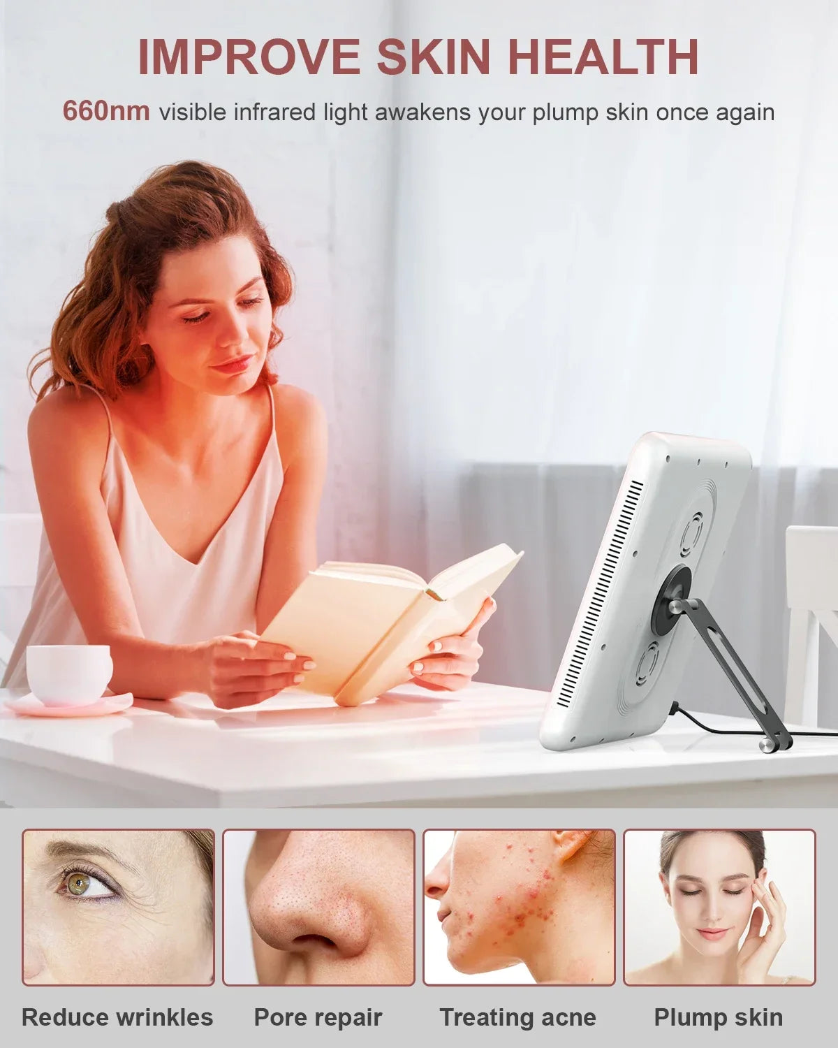 Red Light Panel Device, 660nm850nm, Lamp for Anti-Aging Pain Relief