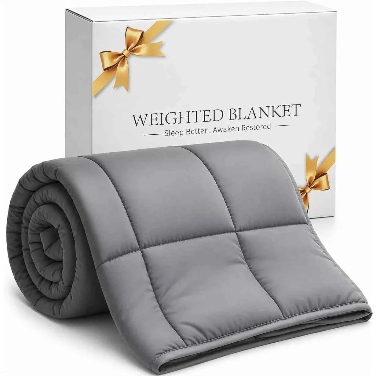 Weighted Blanket, 15lbs Twin Size, Soft Cooling Heavy Blanket for Sleeping