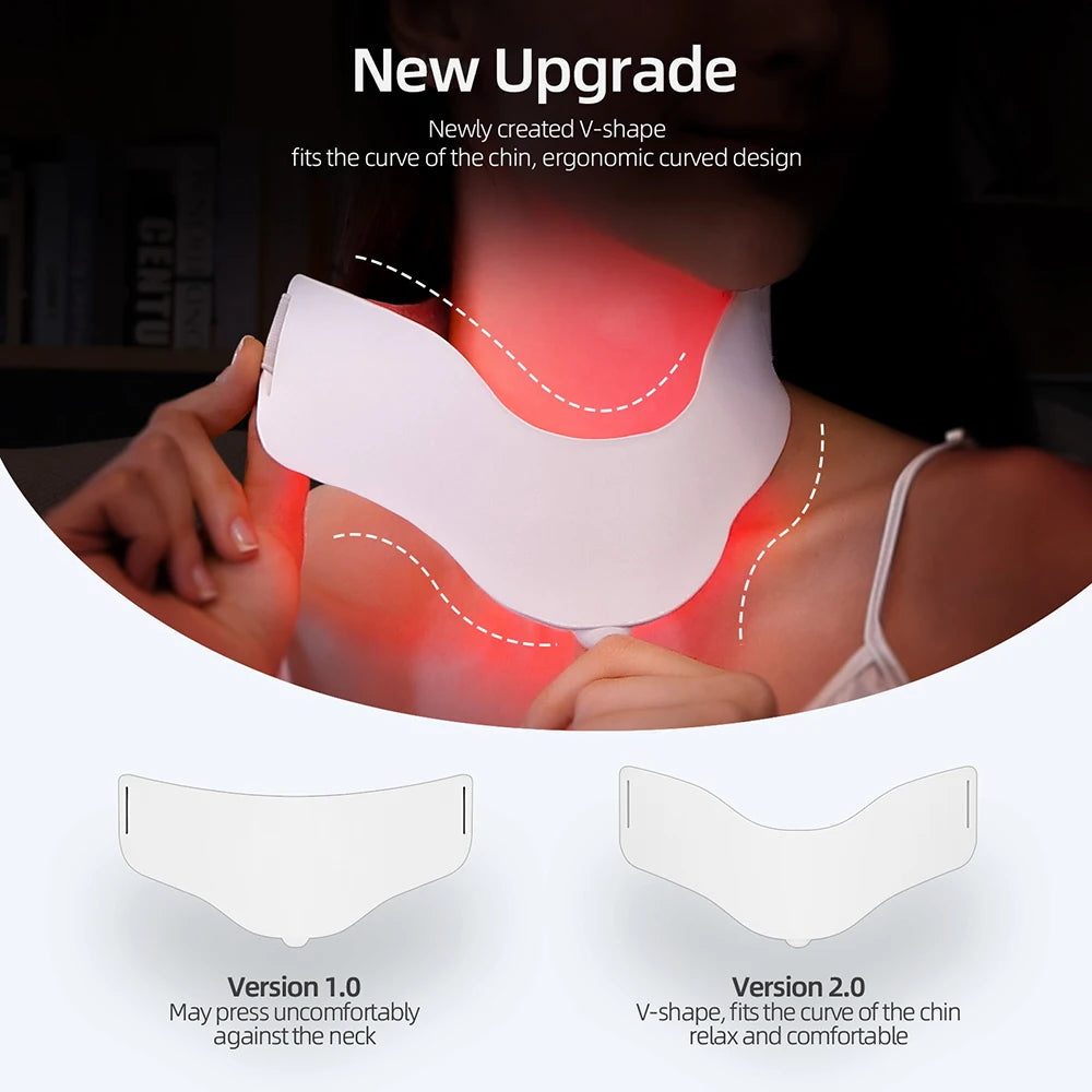 3D Flexible Silicone Facial Beauty Mask, Red Light Face & Neck, Wireless Use