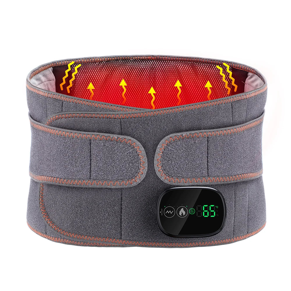 Heating Vibration Massager Belt, Red Light Hot Compress, Waist Support Brace with Massage,