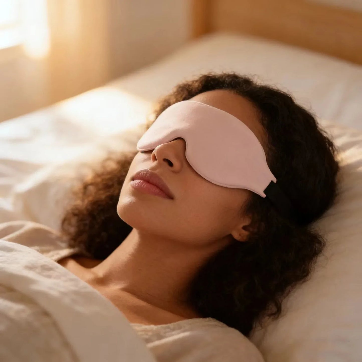 3D foam eye mask, unisex, simple light-blocking, with a nose pad, suitable for sleep, relieving eye fatigue.