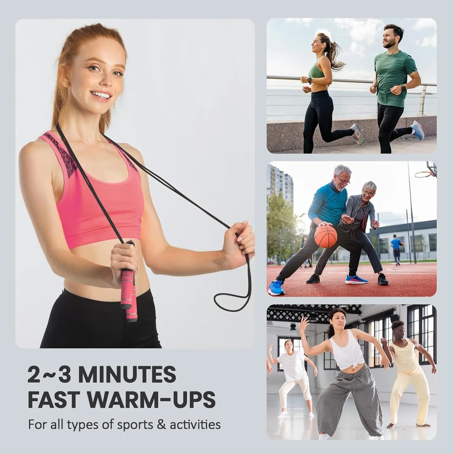 Smart Digital Jump Rope, with Counter & Timer - Adjustable Speed for Fitness, Weight Loss, Boxing - Tangle-Free Design