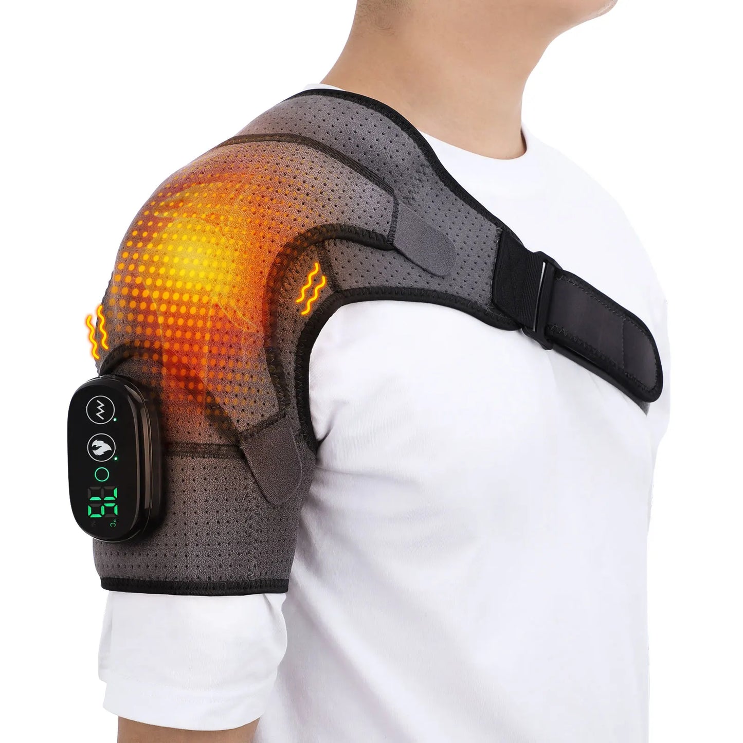 Electric Heating Shoulder Brace, LED Display, Vibration Shoulder Massage, Muscle Relaxation