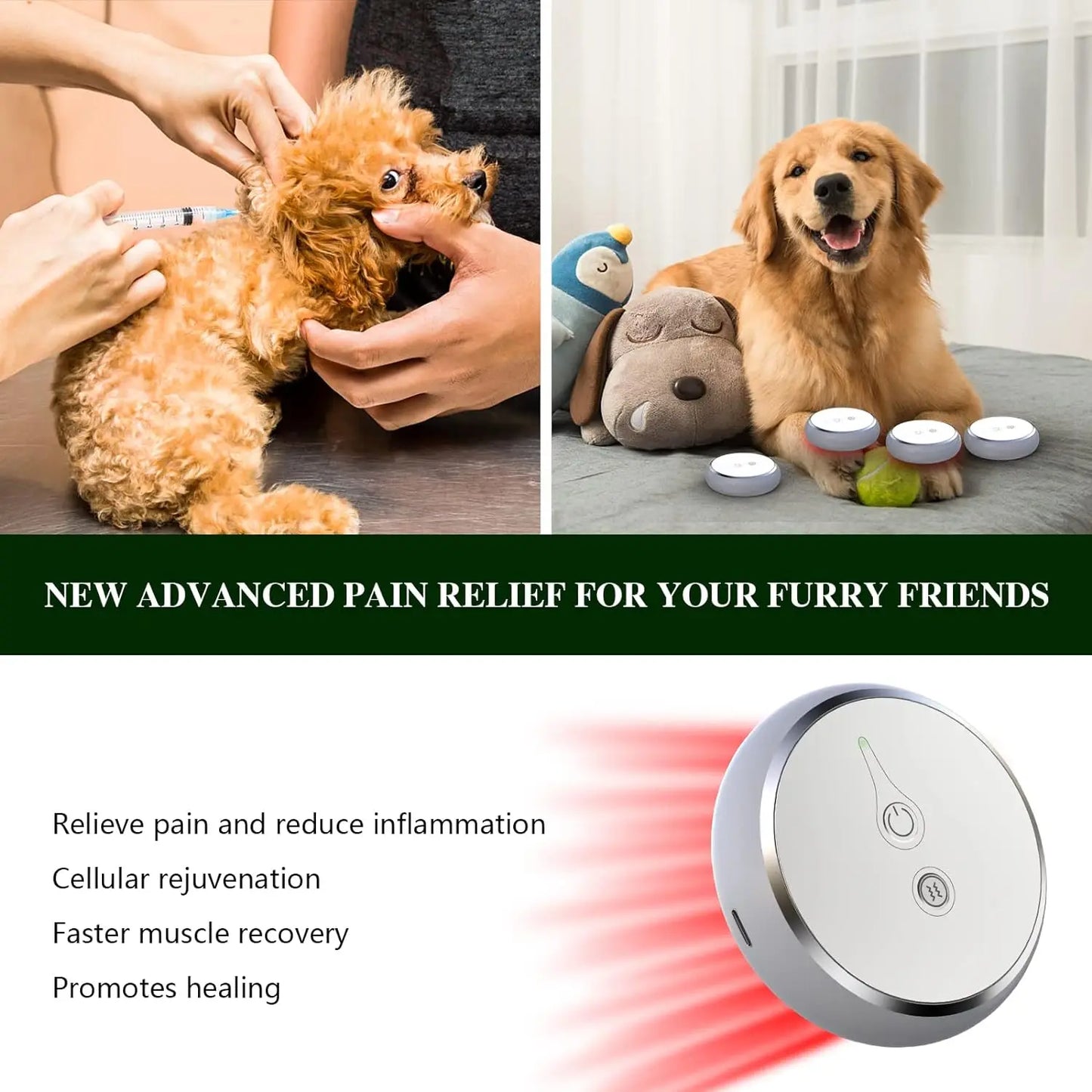 Pets, Arthritis Treatment, Pain Relief, Red Light Therapy, Portable.