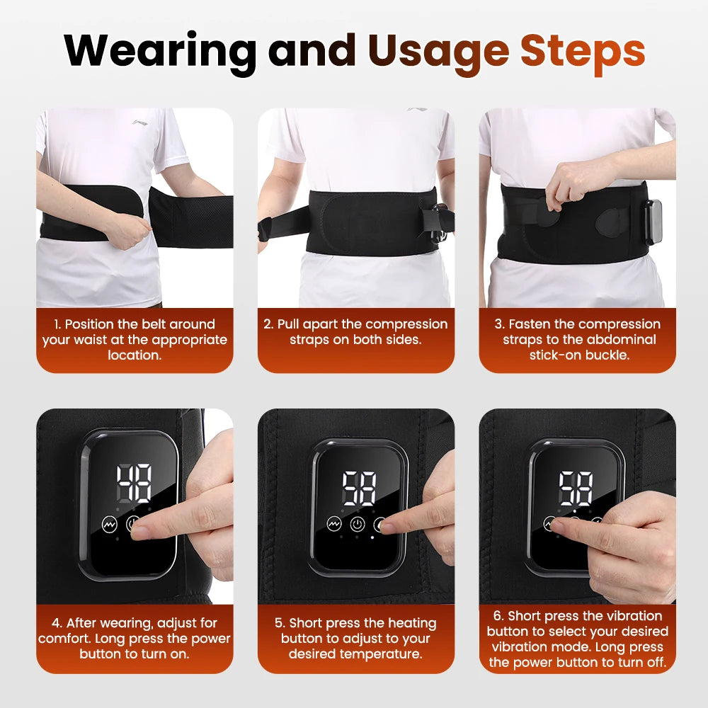 Infrared Heating Waist Massager, Electric Belt Vibration,