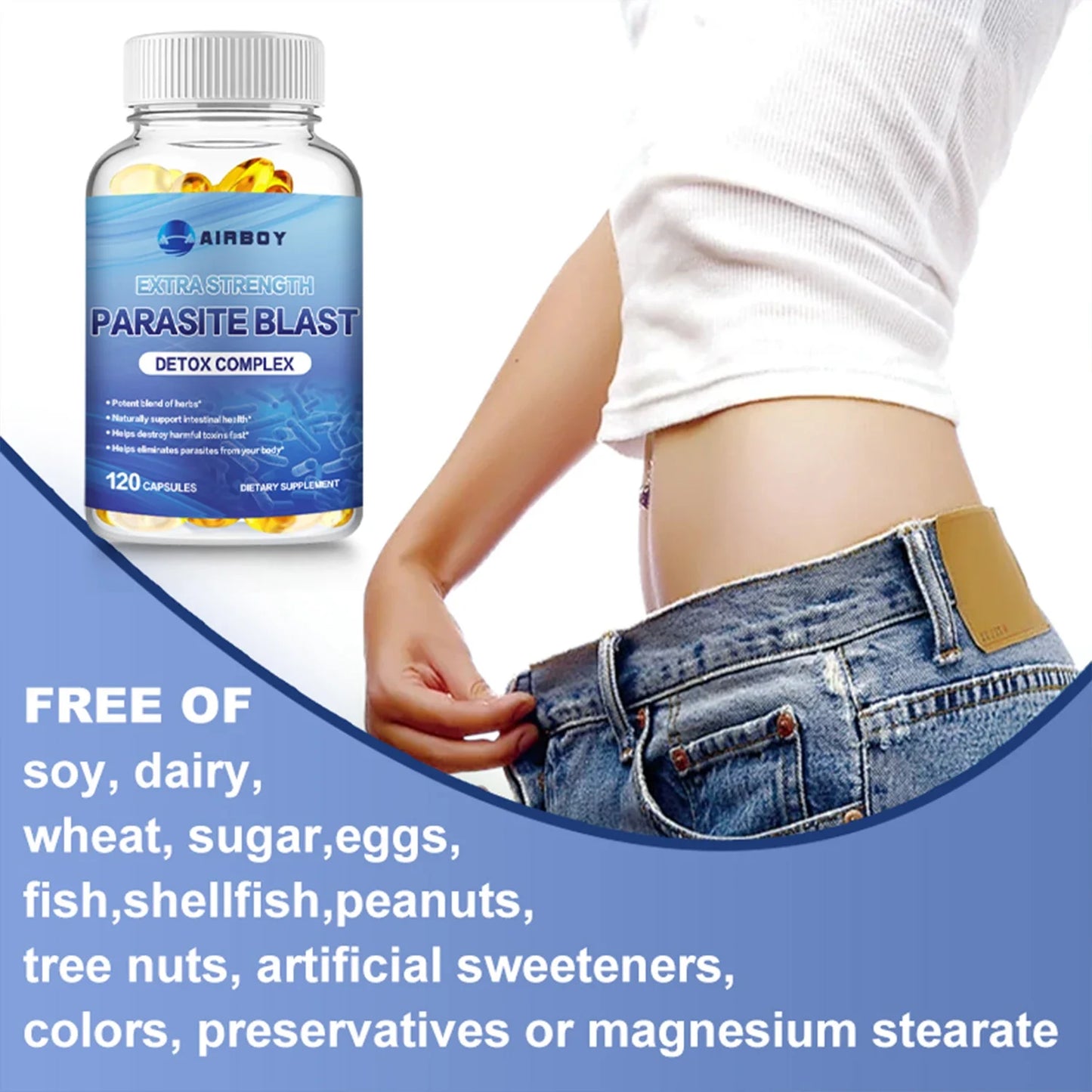 Parasite Blast - with Cranberry, Garlic Extract, Black Walnut Hull, Wormwood, Premium Formula - 120 Capsules