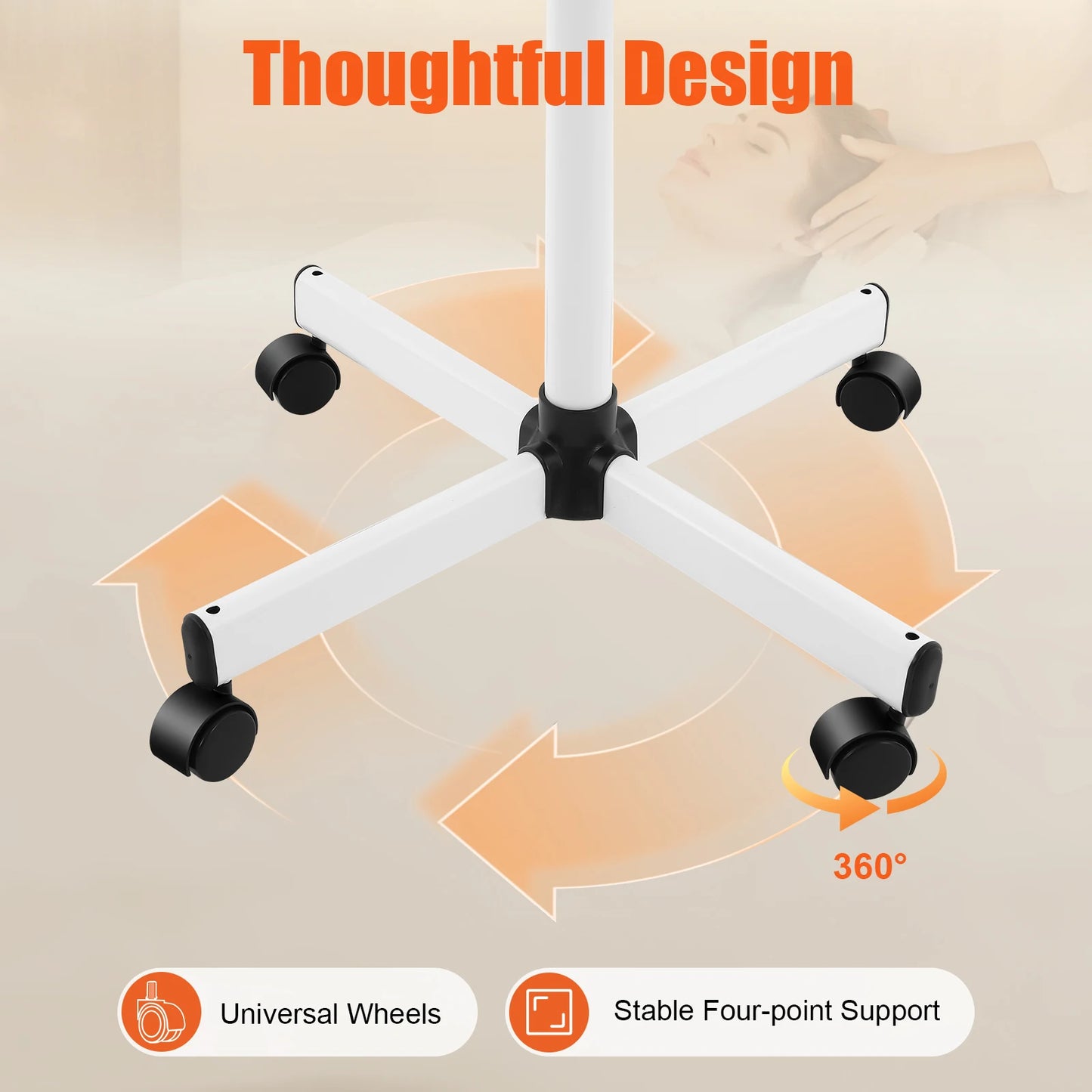 Facial Steamer, Height Adjustable Sprayer, 360° Rotatable, Movable Skin Care Equipment