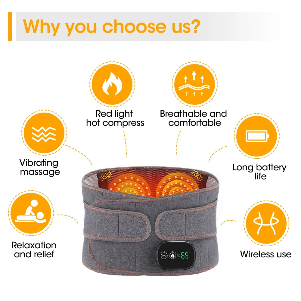 Infrared Heating Waist Massager, Electric Belt Vibration,