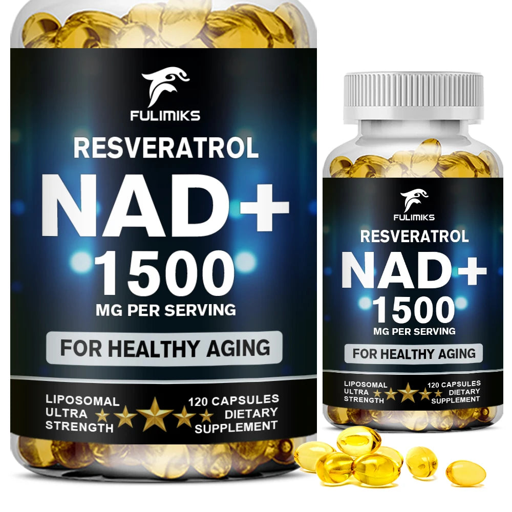 NAD+ and Resveratrol Supplement, Help Support Cell Regeneration, Natural Energy, Focus and Memory