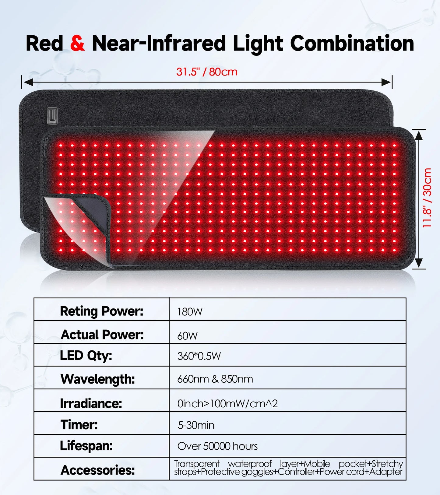 Updated! Red Light Therapy Heating Pad, Cushion Mat, Waist, Back, Shoulder, Muscle Pain Relief Relax Infrared Light