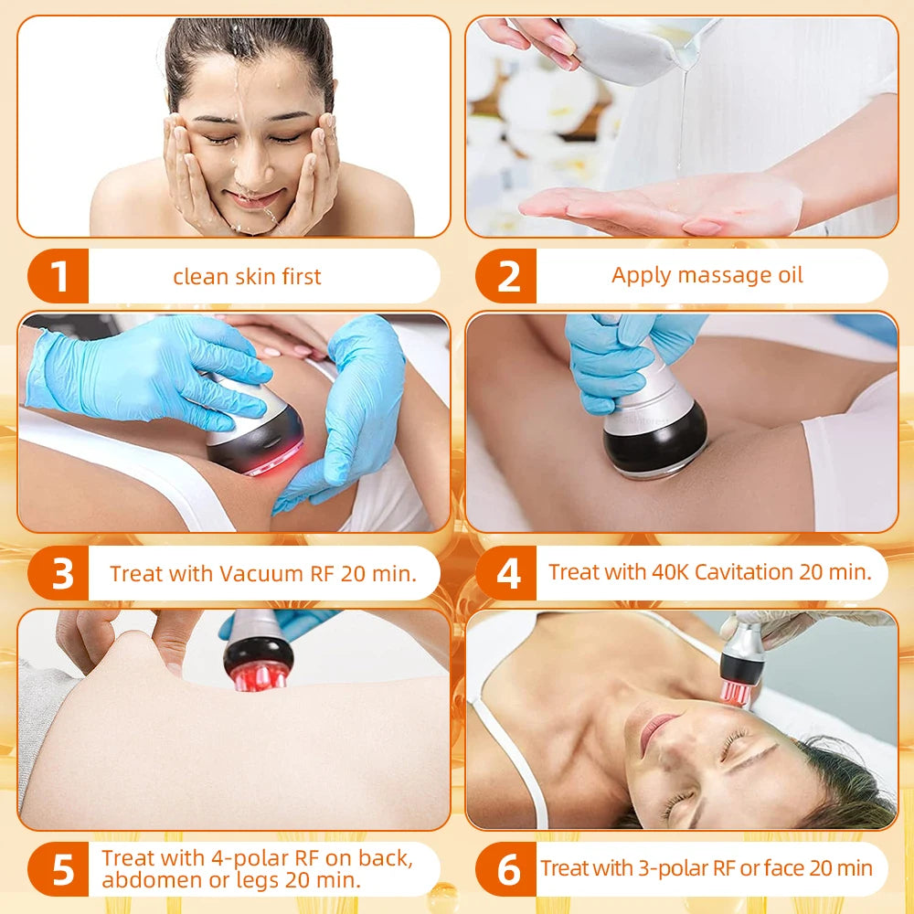 Cavitation Machine, 40k Ultrasonic, Shape Vacuum, Frequency Liposuction, Weight Loss, tightening and slimming device