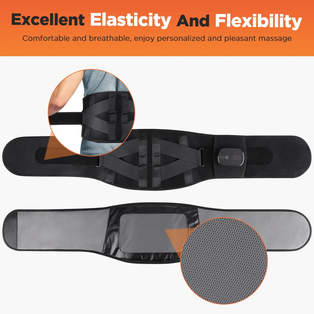 Heating Vibration Massager Belt, Red Light Hot Compress, Waist Support Brace with Massage,